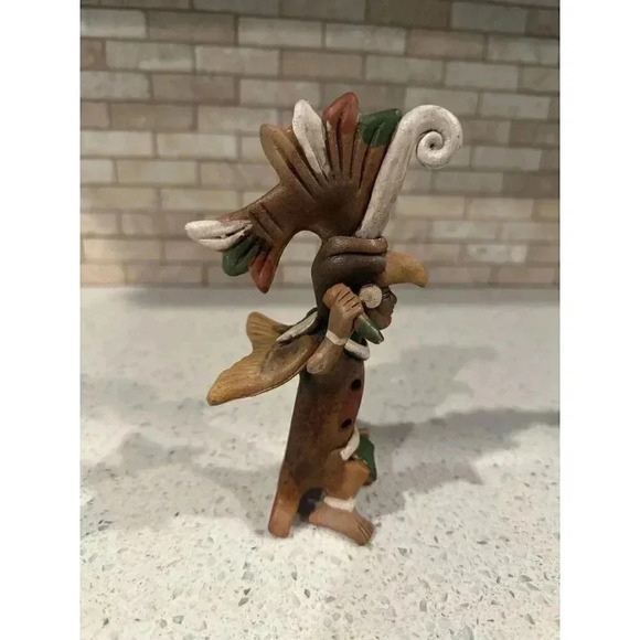 Vintage Aztec Inca Maya Mexican Style Folk Art Pottery Whistle Flute Figure sd - Picture 4 of 4